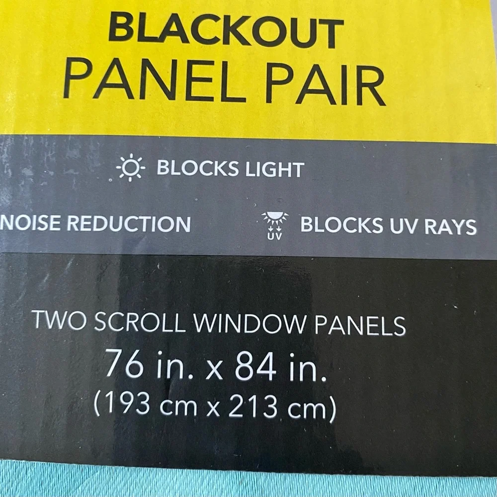 Living Colors Blackout Curtains, Two Scroll Window Panels 38-inch by 84-inch